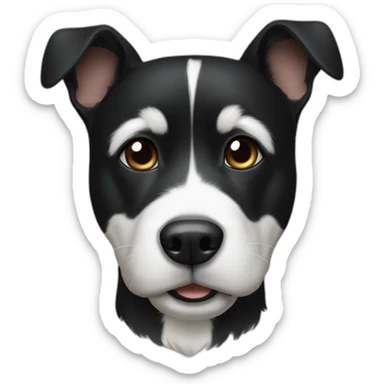 black dog white muzzle sticker