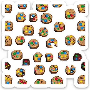 chocolate chip cookie with m&ms  sticker