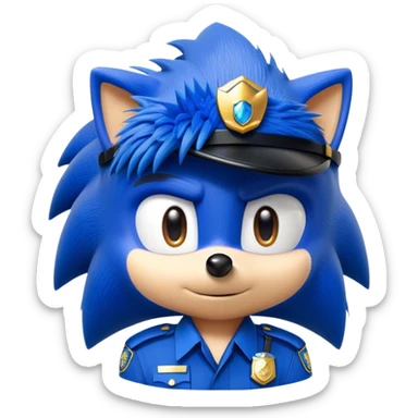 Sonic the hedgehog as a cop sticker