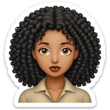 zumbi mulher cabelo cacheado sticker