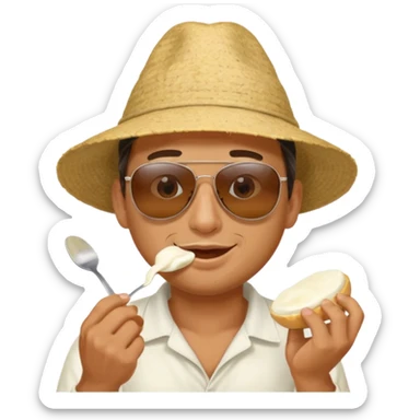 some guy eating 1kg of mozzarella, make it npalese sticker