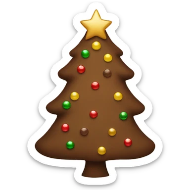 Brown Christmas tree sticker