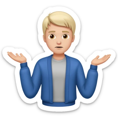 cool confused men person shrug pose sticker