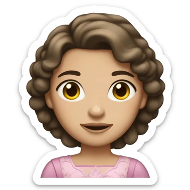 brunette princess with light skin sticker