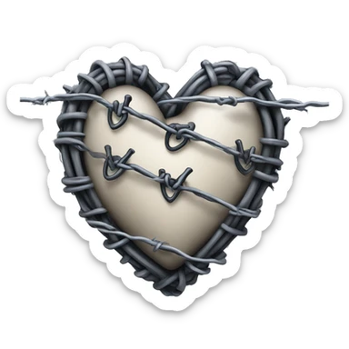 gothic heart with barbed wire sticker