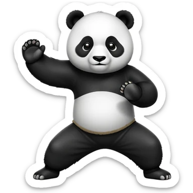 panda doing kung fu sticker
