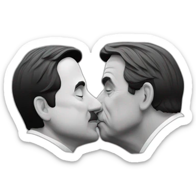 Jair Bolsonaro kissing Luis Inácio Lula da Silva sticker