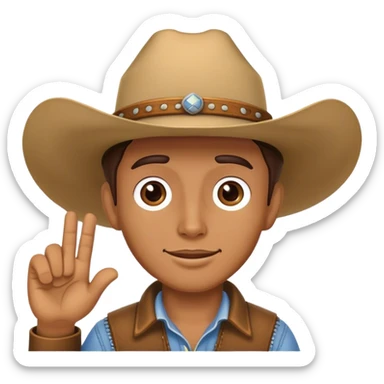 Can you generate a cowboy howdy emoji sticker