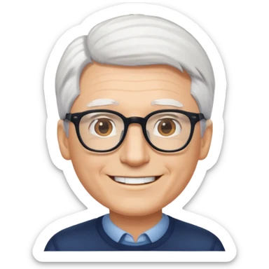 Personnes lunette cheveux blanc courts homme sticker