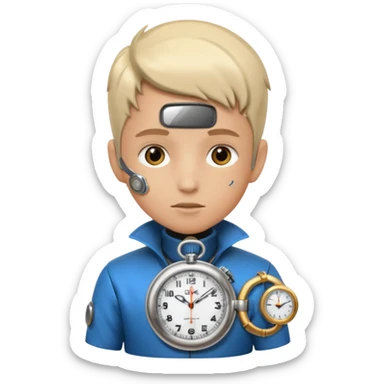 future Explorer with futuristic pocket watch sticker
