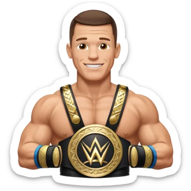 John Cena with wwe championship sticker