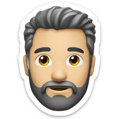 hombre pelo gris y barba de candado y hombre oelo negro y barba de candado sticker