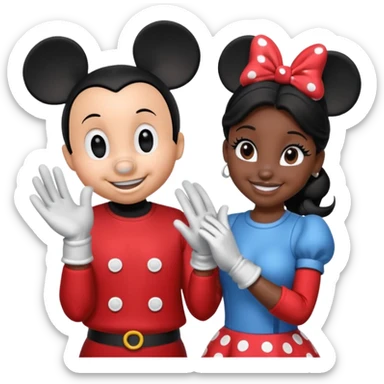 Mickey and minie mouse  sticker