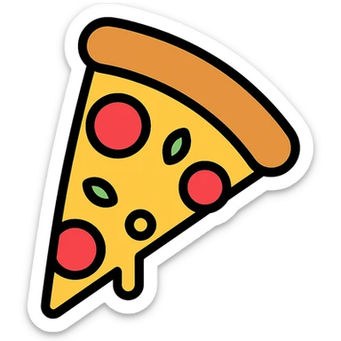 colored slice of pizza icon sticker