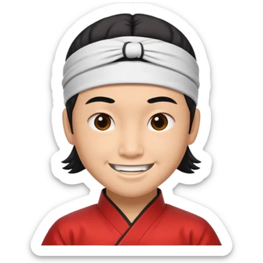 comedic kung fu fighter with headband sticker