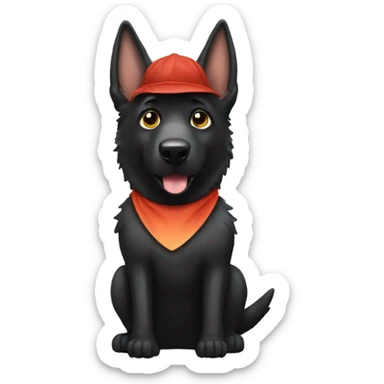 All black German shepherd in a dinosaur costume  sticker