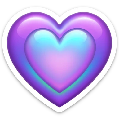 purple heart with a holographic effect sticker