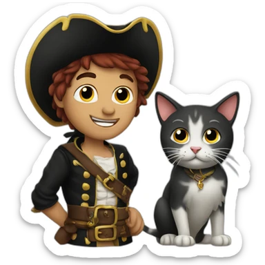 pirate with a cat sticker