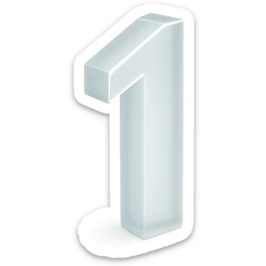 The number 1 in a thin font sticker