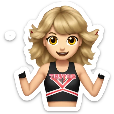 taylor-swift-cheerleading-with-pom-poms sticker