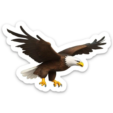 Eagle landing on lake sticker