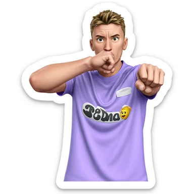 boy in purple shirt punch sticker