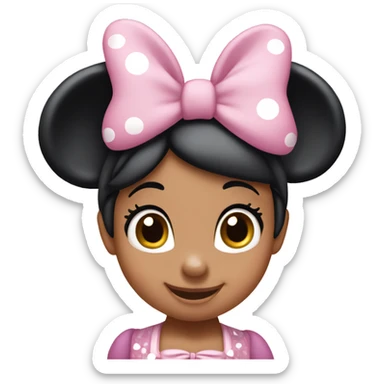 Disney Minnie mouse with light pink bow sticker