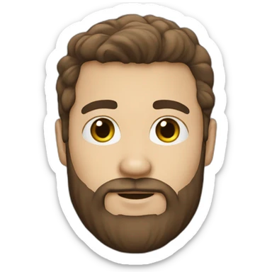 Daniel nass, brazilian, white skin, not so much straight brown hair, bearded sticker