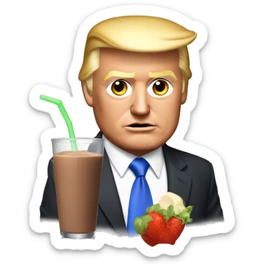 donald trump drinking a protein smoothi sticker