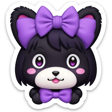 cute kuromi with bow sticker