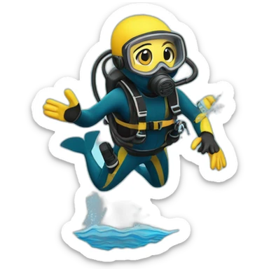 scuba diver diving sticker
