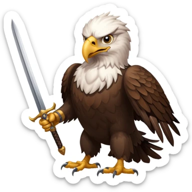 eagle with sword strapped to his front sticker