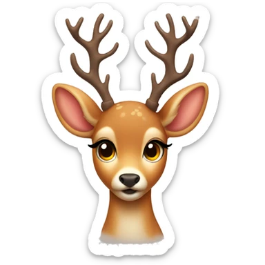 cute deer with eyelashes sticker