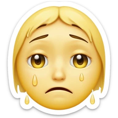 very very very very very very sad yellow faced emoji with lots and lots and lots of tears sticker