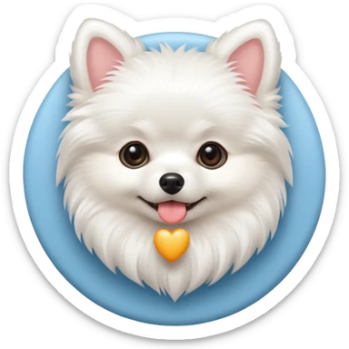 cute fluffy white Pomeranian puppy sticker