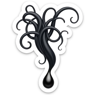 Pitch Black Liquid Oozing around in tendrils sticker