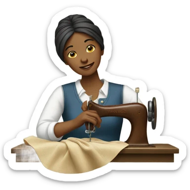 A WOMEN sewing sticker