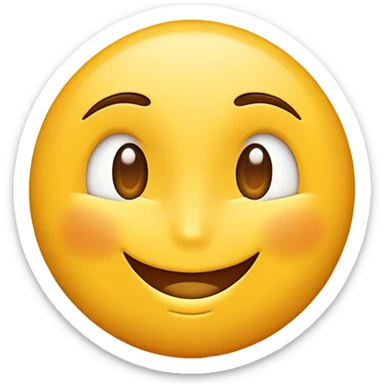 simple emoji with friendly open eyes and a big smile sticker