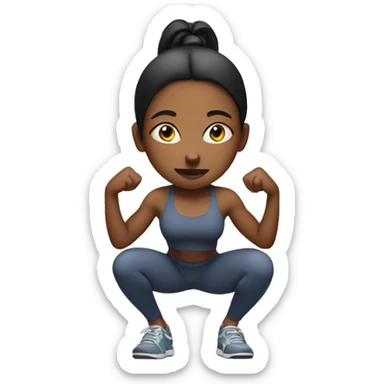 Girl doing squats  sticker