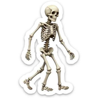 Skeleton walking like a zombie sticker