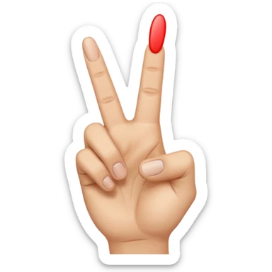 Two fingers hand middle to be on and others off sticker