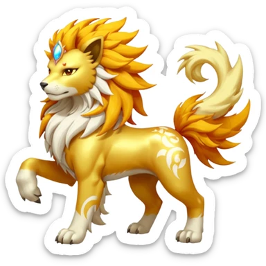 Pyroar-Solgaleo-Fakémon-hybrid-creature (full body)  sticker