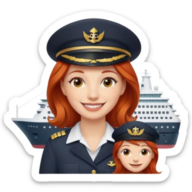 cruise emoji with a red headed woman sticker
