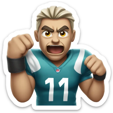 Angry football fan sticker