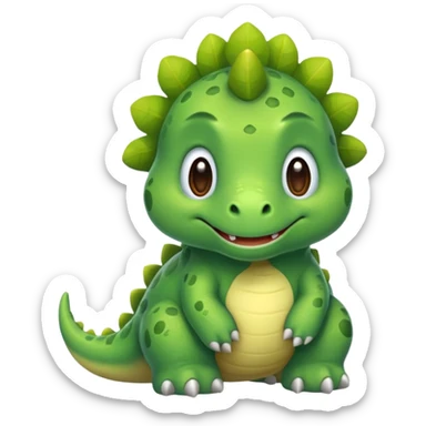 cute fluffy dinosaur sticker
