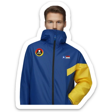 K-way jacket LE VRAI 3.0 CLAUDE Blue Royal Marine sticker