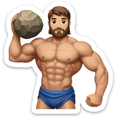 Atlas the greek god with a big rock  sticker