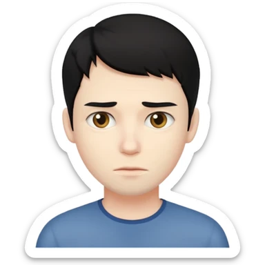 black haired ugly man sticker