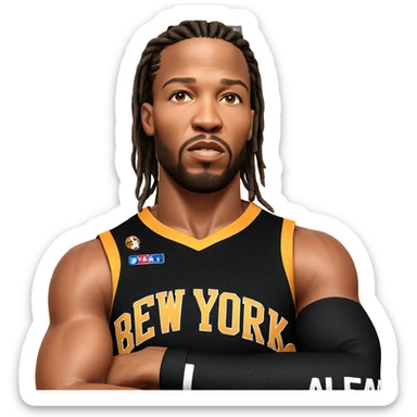 dark-skinned basketball player portrait sticker