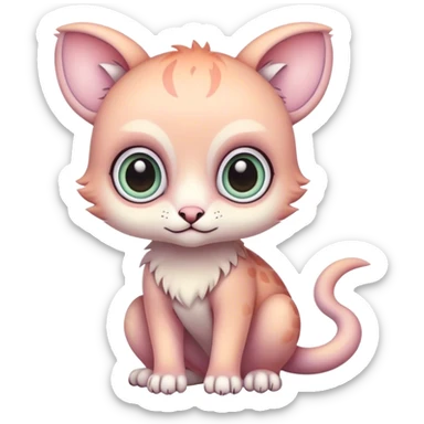 Adorable colorful baby pastel edgy animal-hybrid, full body, big Eyes sticker